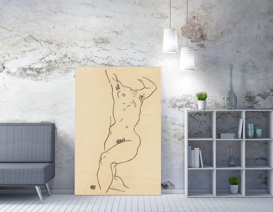 Canvas Wall Art – Egon Schiele Reclining Nude Framed Artwork Print UK Made