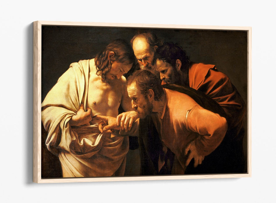 CARAVAGGIO, THE INCREDULITIY OF SAINT THOMAS -FLOAT EFFECT CANVAS WALL ART PRINT