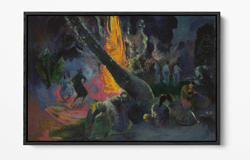 Float Effect Canvas Art - Paul Gauguin The Fire Dance on Premium MDF Frame