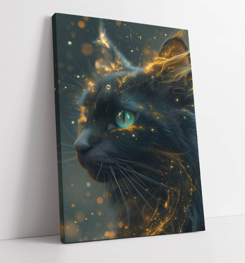 Black Cat Canvas – Premium Handmade Canvas Wall Art | Vibrant Color Print