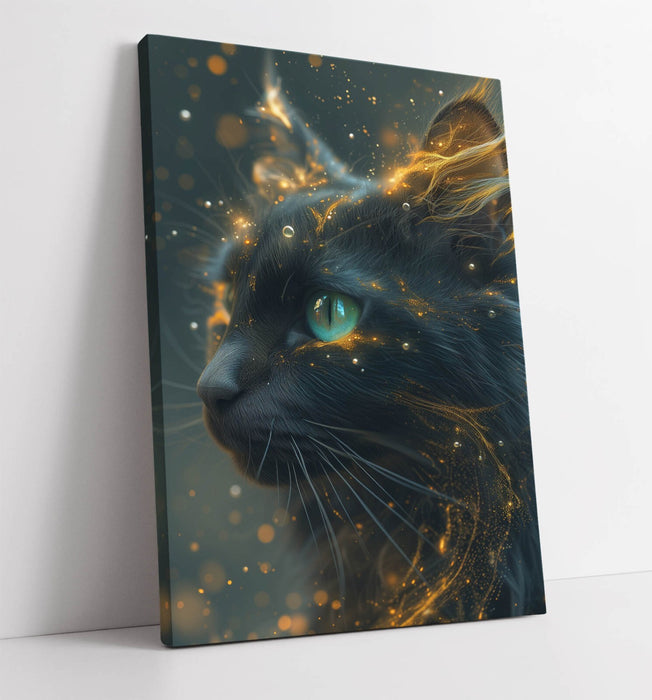 Black Cat Canvas – Premium Handmade Canvas Wall Art | Vibrant Color Print
