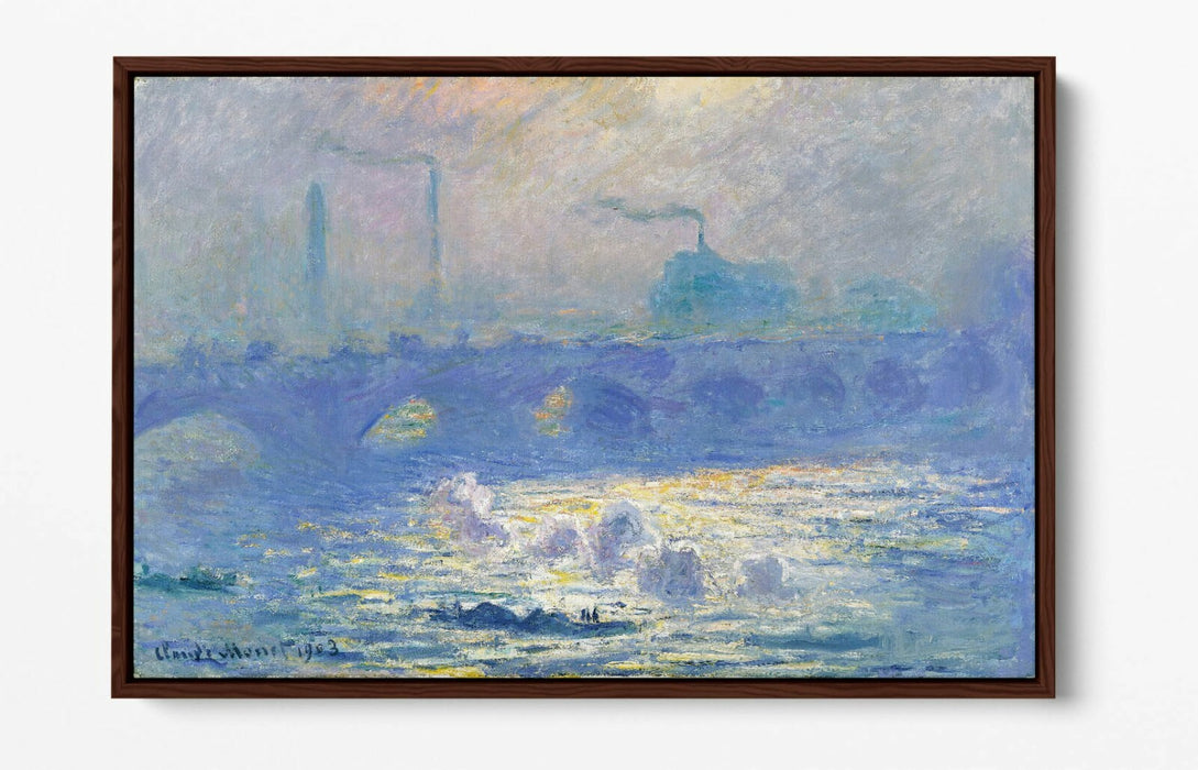 Float Effect Canvas Art – Monet Waterloo Bridge Art Print | Premium Varnish Finish