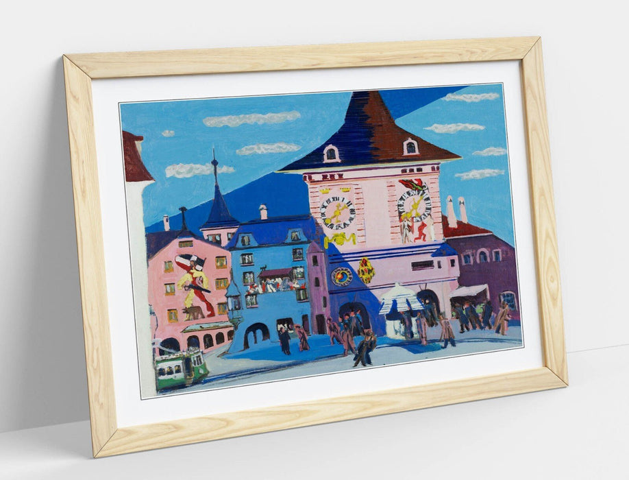 Framed Art Poster – 'Ernst Ludwig Kirchner, Bern Bell Tower' Print on Matte Paper