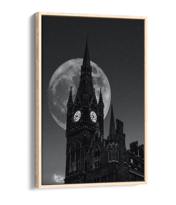 London Canvas Wall Art – Westminster Abbey Full Moon Float Effect Print