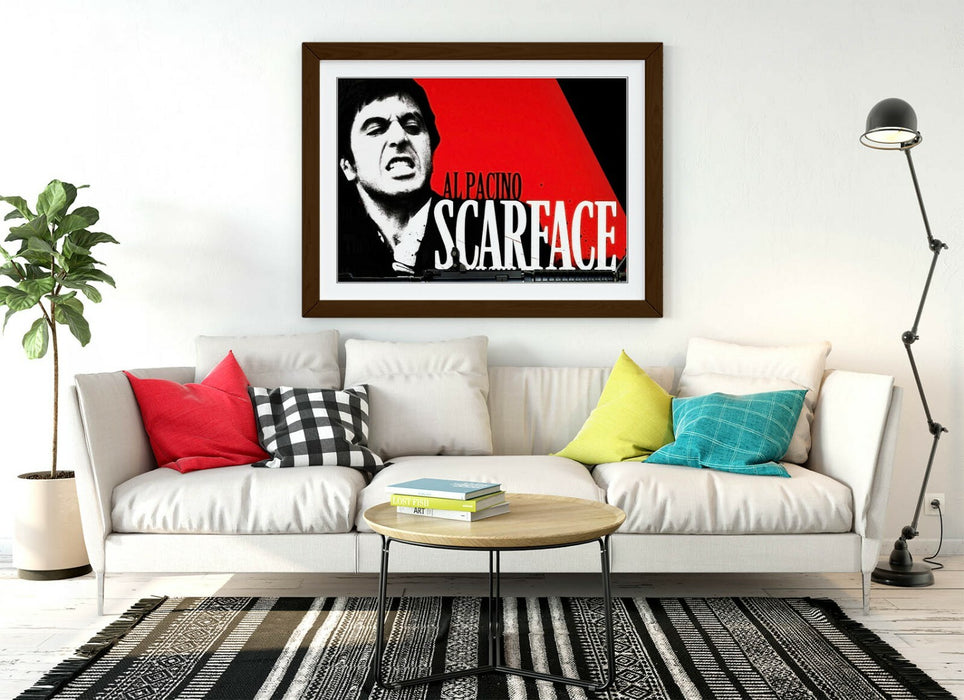 Framed Art Poster – Scarface Movie Art Red Black Artwork | Handmade Print