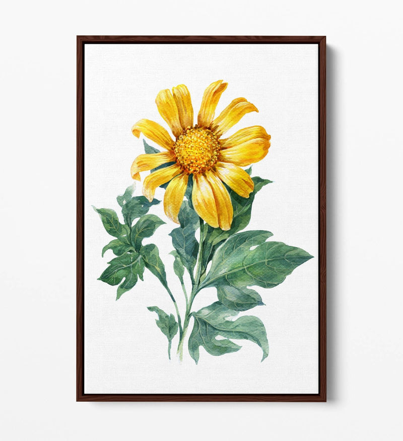 Sunflower Canvas Art - Vibrant Watercolor Print | Float Effect Wall Decor