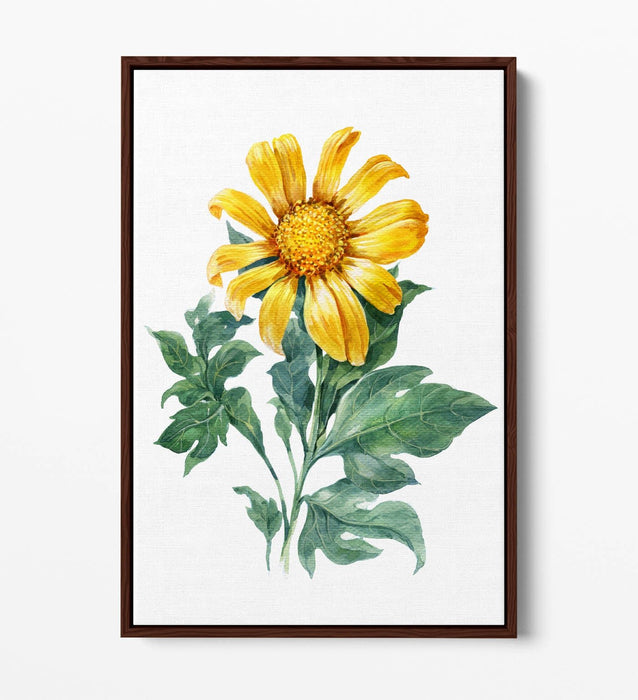 Sunflower Canvas Art - Vibrant Watercolor Print | Float Effect Wall Decor