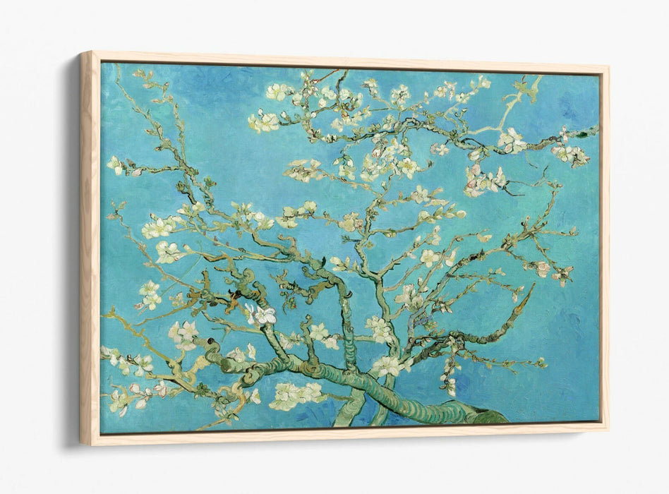 VINCENT VAN GOGH ALMOND BLOSSOM TEAL -FLOAT EFFECT CANVAS WALL ART PIC PRINT