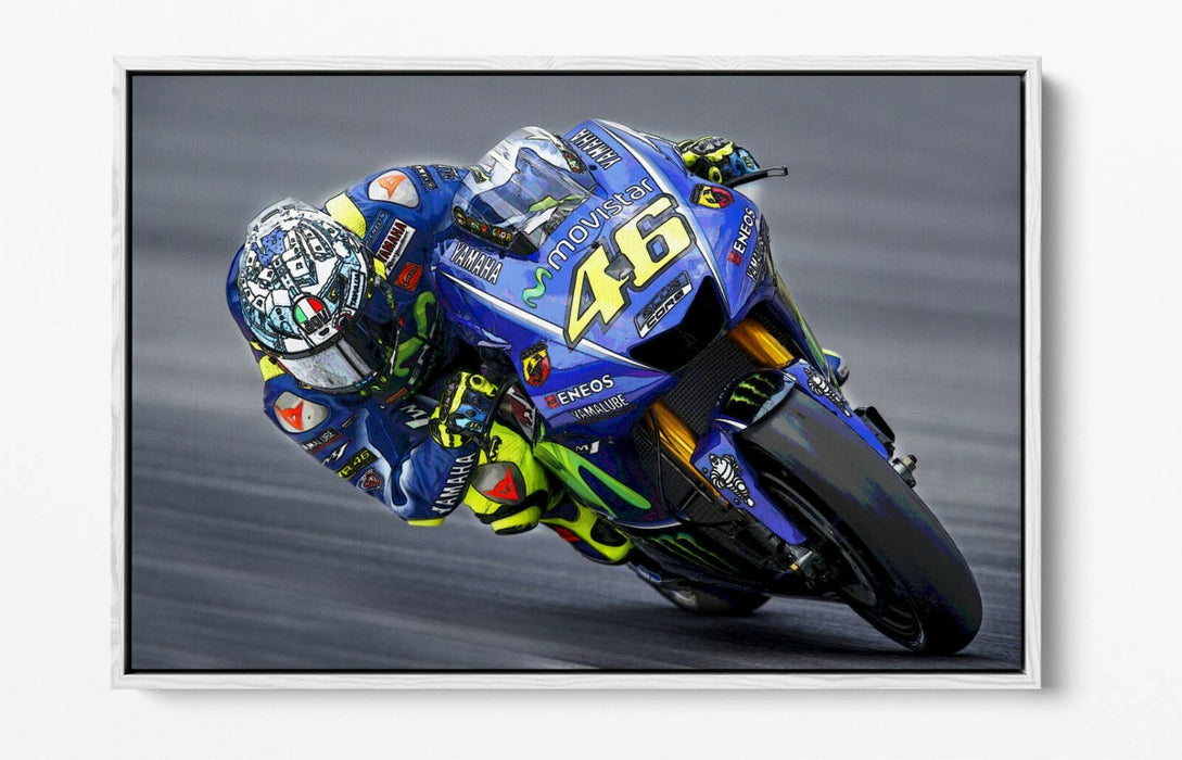 Canvas Wall Art - Valentino Rossi Float Effect Canvas Print | Handmade UK Art