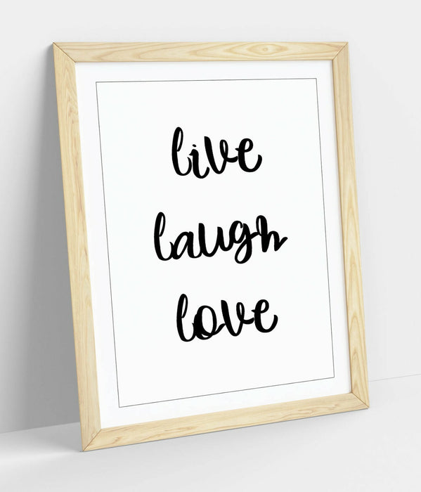 "LIVE LAUGH LOVE" HAPPY INSPIRATIONAL QUOTE HOME -FRAMED WALL ART PICTURE PRINT