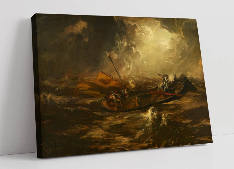 Canvas Wall Art – Anton Romako Sea Storm Painting | Premium Satin Finish Print