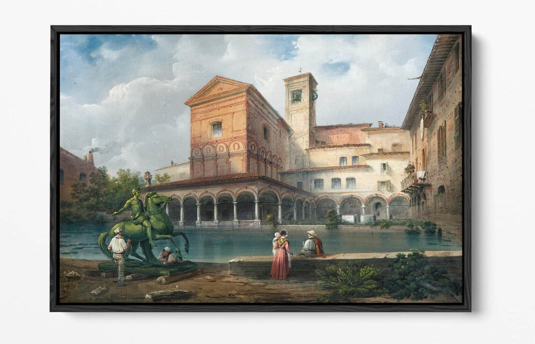 CARLO BOSSOLI, SANTA MARIA OF FONTANAS CHURCH -FLOAT EFFECT CANVAS ART PRINT