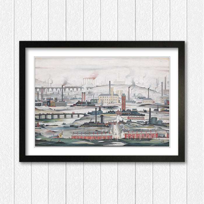 Industrial Landscape People FRAMED WALL ART PRINT PAINTING 4 SIZE LS Lowry Style