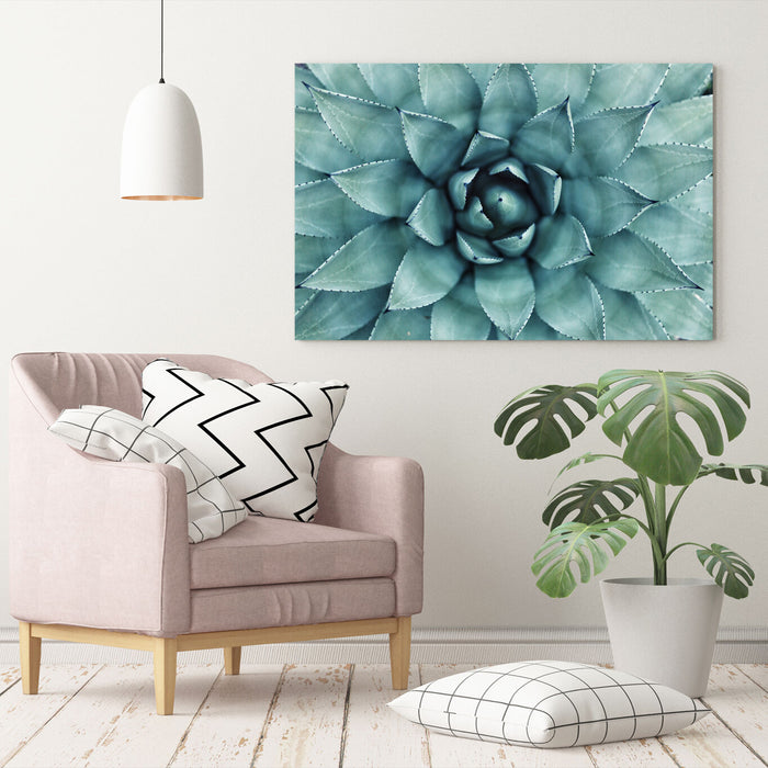 Canvas Wall Art – Framed Green Succulent Plant Poster With Scratch Resistant Finish