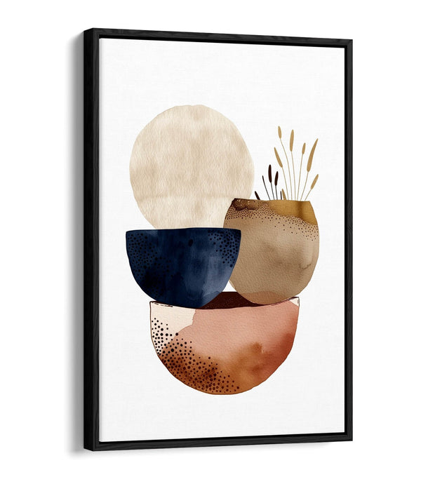 Boho Canvas Art – Minimalist Wall Decor With Float Effect Frame, Handmade UK