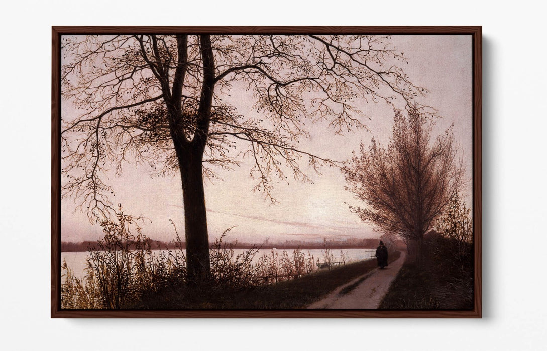 CHRISTEN KOBKE, AUTUMN MORNING ON LAKE SORTEDAM -FLOAT EFFECT CANVAS ART PRINT