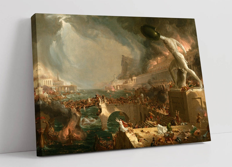 Canvas Wall Art - Thomas Cole Painting Empire Destruction | Premium Handmade Print