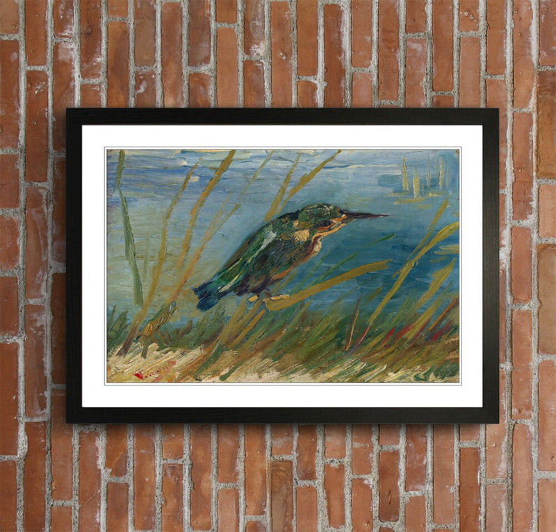 Van Gogh Framed Wall Art – Kingfisher Bird Print on Matte Paper Poster