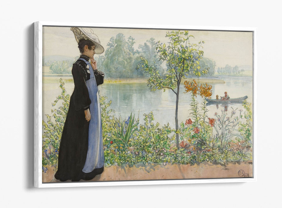 Canvas Wall Art Carl Larsson Karin At The Shore | Handmade Float Effect Print