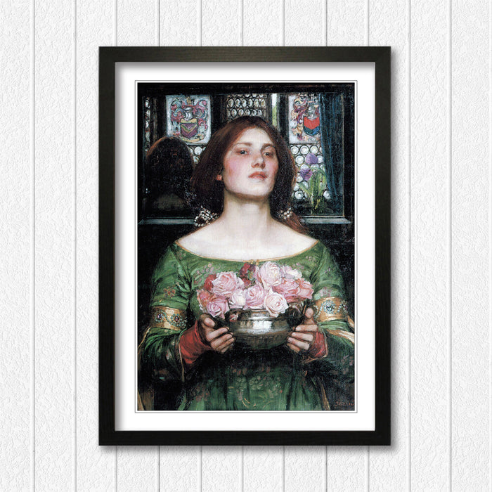 JOHN WILLIAM WATERHOUSE GATHER YE ROSEBUDS FRAMED ART PAINTING PRINT 4 SIZES
