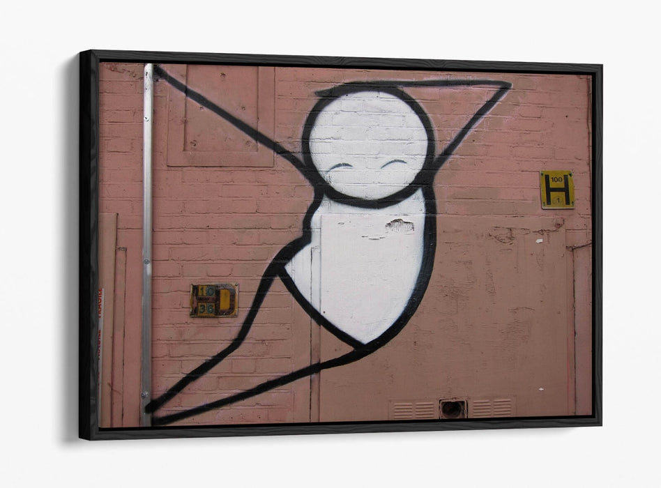Canvas Art Print - Stick Man Graffiti Wall Art | Float Effect Canvas Decor