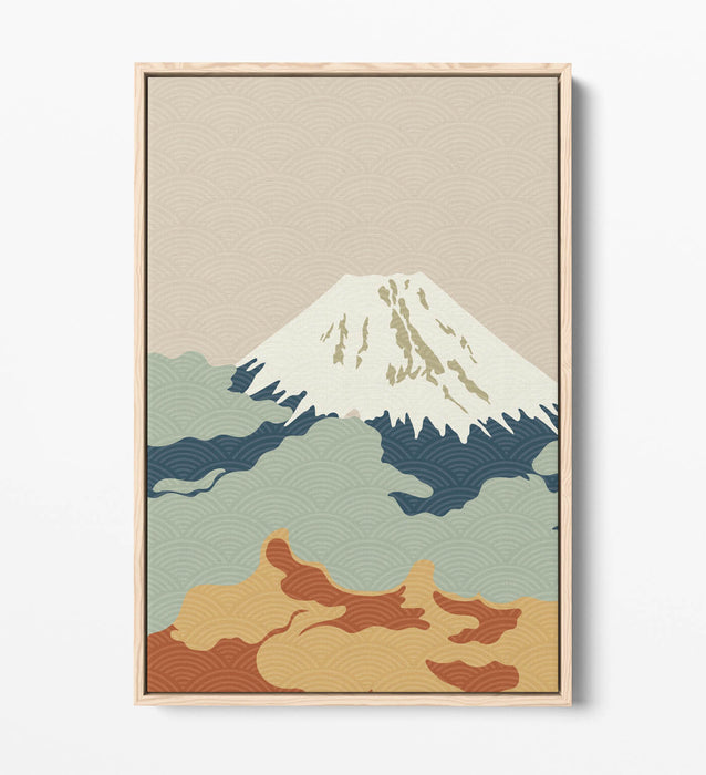 Fuji Mountain Canvas - Minimalist Abstract Wall Art | Float Effect Canvas Print