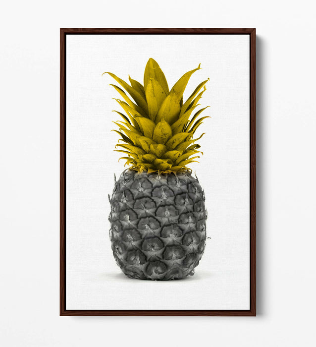 Canvas Wall Art - Mustard Pineapple Float Effect Print | Handmade UK Decor