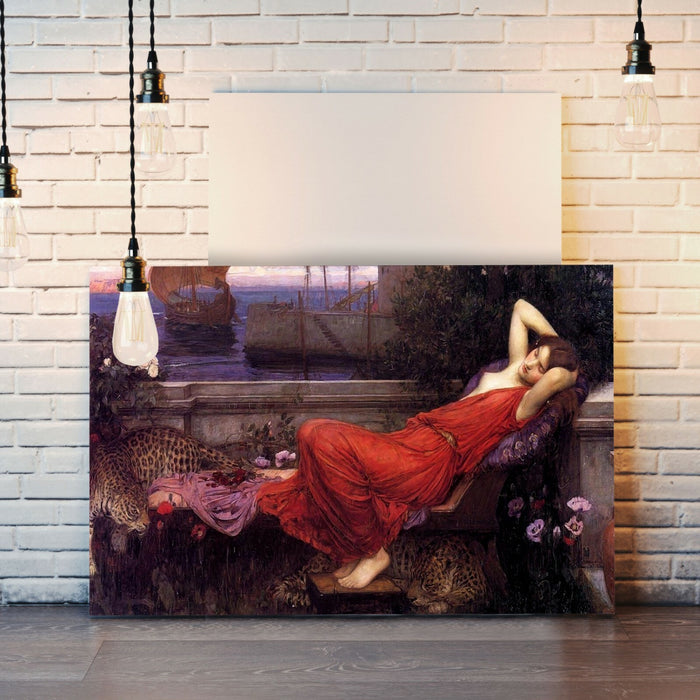 CANVAS WALL ART PICTURE FRAMED PRINT RED John William Waterhouse Ariadne