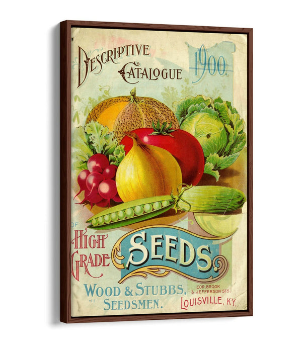 QUIRKY VINTAGE SEED ADVERTISEMENT ART POSTER -FLOAT EFFECT CANVAS WALL ART PRINT