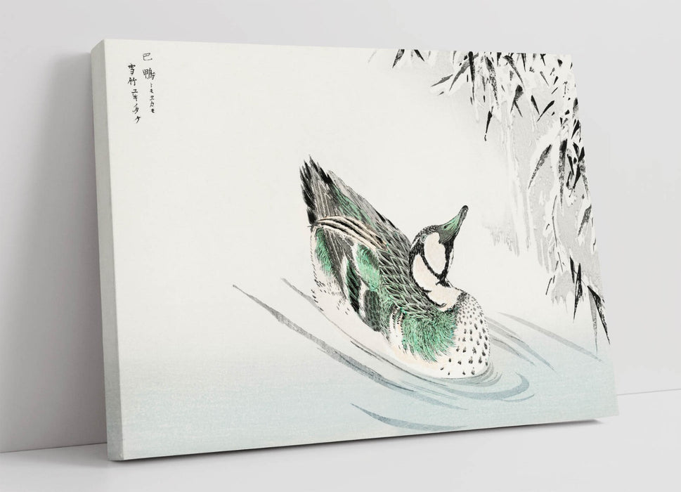 Canvas Wall Art Premium Varnish Finish - Numata Kashu Bird & Bamboo Print