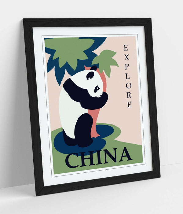 Vintage Travel Poster – Retro Wall Art With Handmade Framed Picture Print