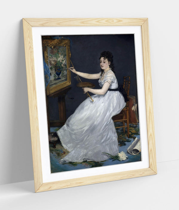 Framed Art Poster - Portrait Art Print by Edouard Manet | Wood Grain Frame, Ready to Hang