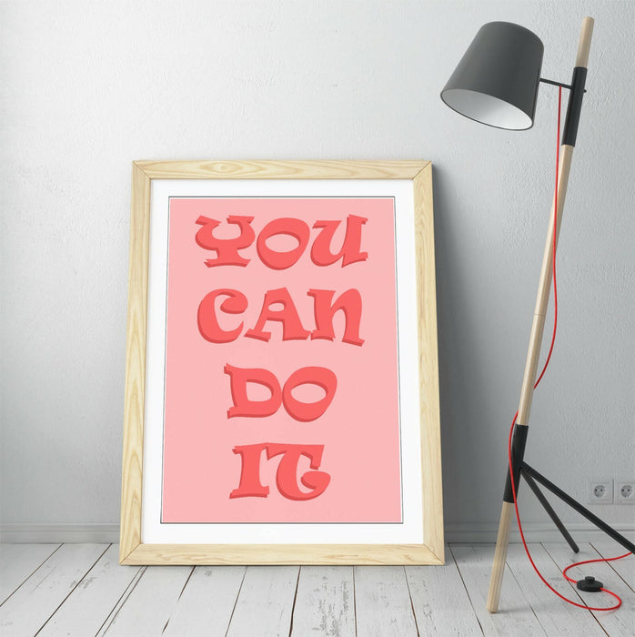 "YOU CAN DO IT" INSPIRATIONAL LIFE QUOTE -FRAMED WALL ART PICTURE PRINT
