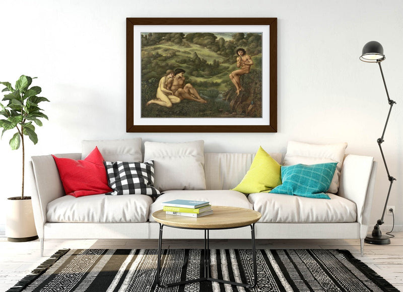 Framed Wall Art Edward Burne Jones Garden Of Pan Print - Handmade Matte Paper