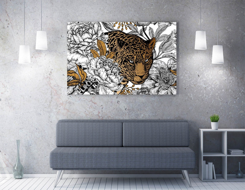 Canvas Wall Art – Leopard Illustration Print on Premium Archival Grade Canvas