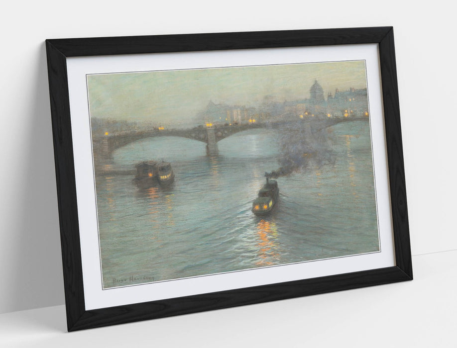 Framed Wall Art - L. Birge Harrison Evening On The Seine Poster Print UK Made
