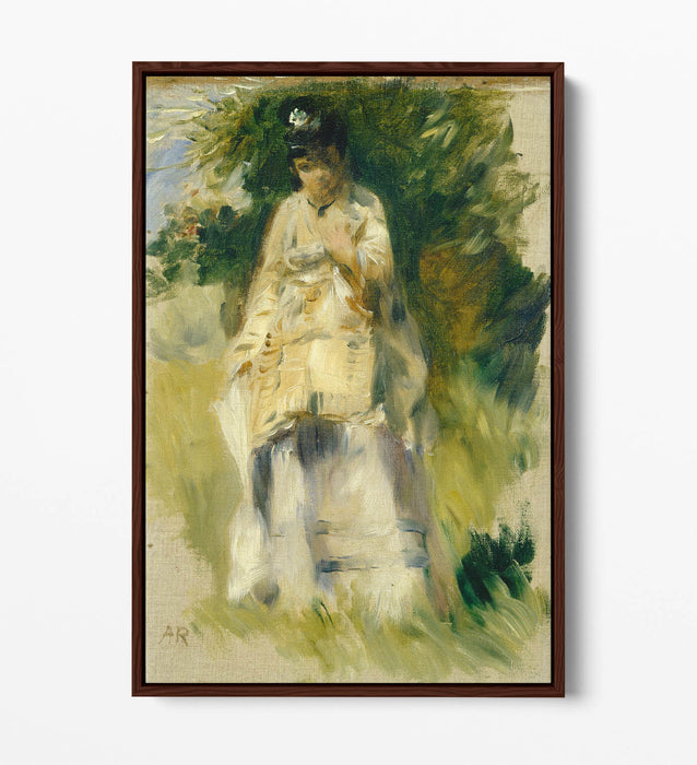 Float Effect Canvas Art – Renoir Woman Standing by Tree | Ready to Hang Premium Print