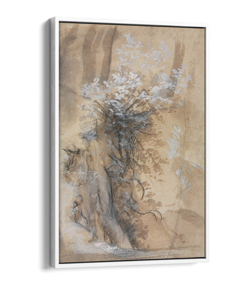 Canvas Wall Art - Federico Barocci Flowering Bush Print | Handmade Float Effect Canvas