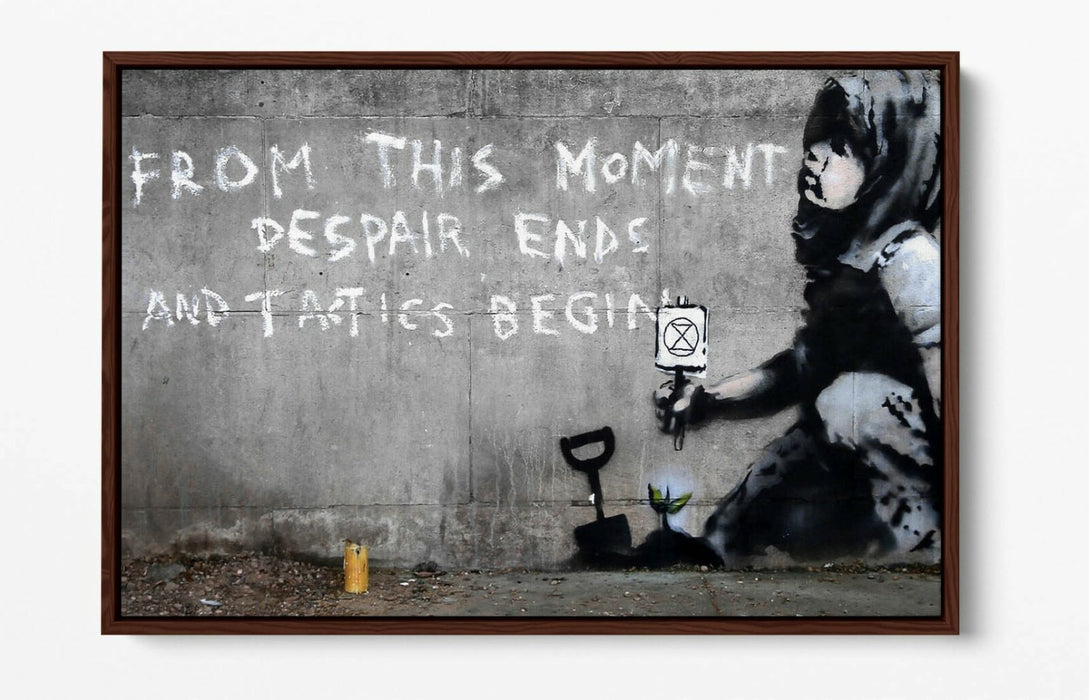 BANKSY EXTINCTION REBELLION STREET ART -FLOAT EFFECT CANVAS WALL ART PIC PRINT-