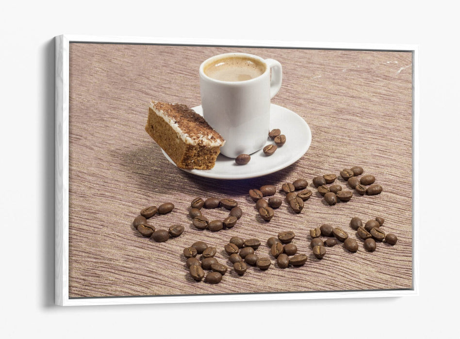Canvas Wall Art Print - Coffee Cafe Kitchen Decor | Float Effect, Ready To Hang