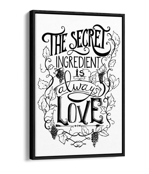 Canvas Wall Art – Love Quote Illustration | Float Effect, 30mm Deep Frame, Handmade UK