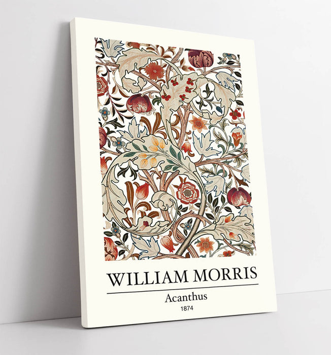 Canvas Wall Art - William Morris Floral Print | Handmade UK Canvas Art, Vibrant Color
