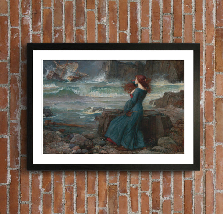 JOHN WILLIAM WATERHOUSE MIRANDA TEMPEST FRAMED ART POSTER PAINTING PRINT 4 SIZES