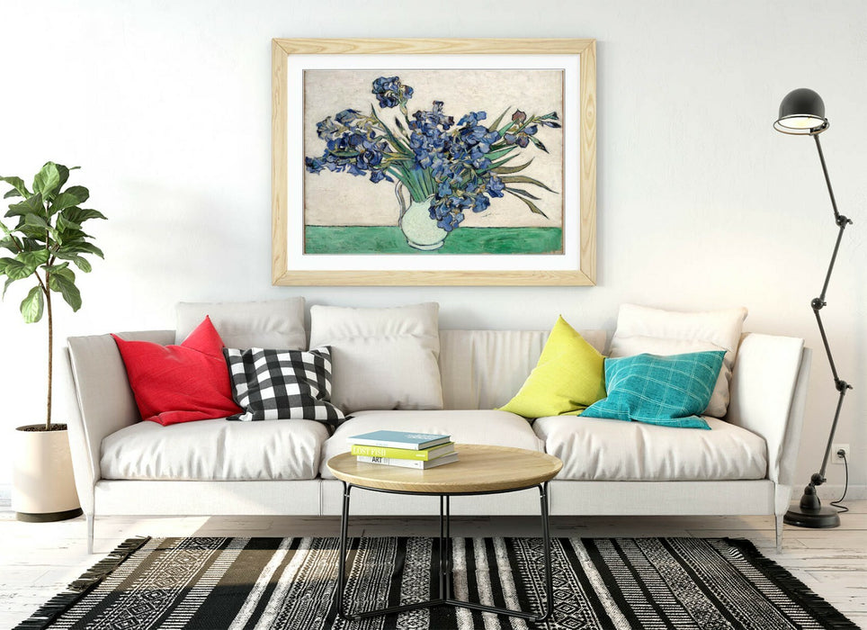 VINCENT VAN GOGH "IRISES" 1890 -FRAMED WALL ART PICTURE PRINT- FAMOUS PAINTING