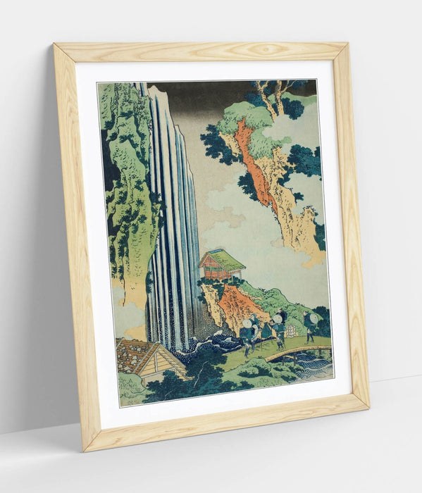 Framed Wall Art – Hokusai Painting Print Ono Falls | Handmade Japanese Decor