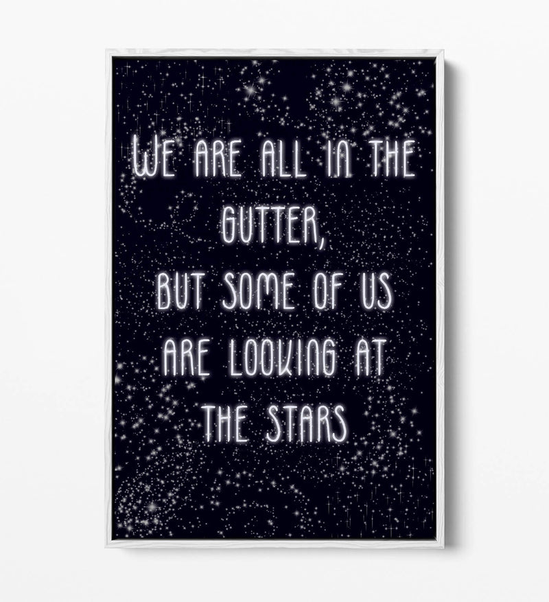 Canvas Wall Art Print - Oscar Wilde Quote With Float Effect & Premium Frame