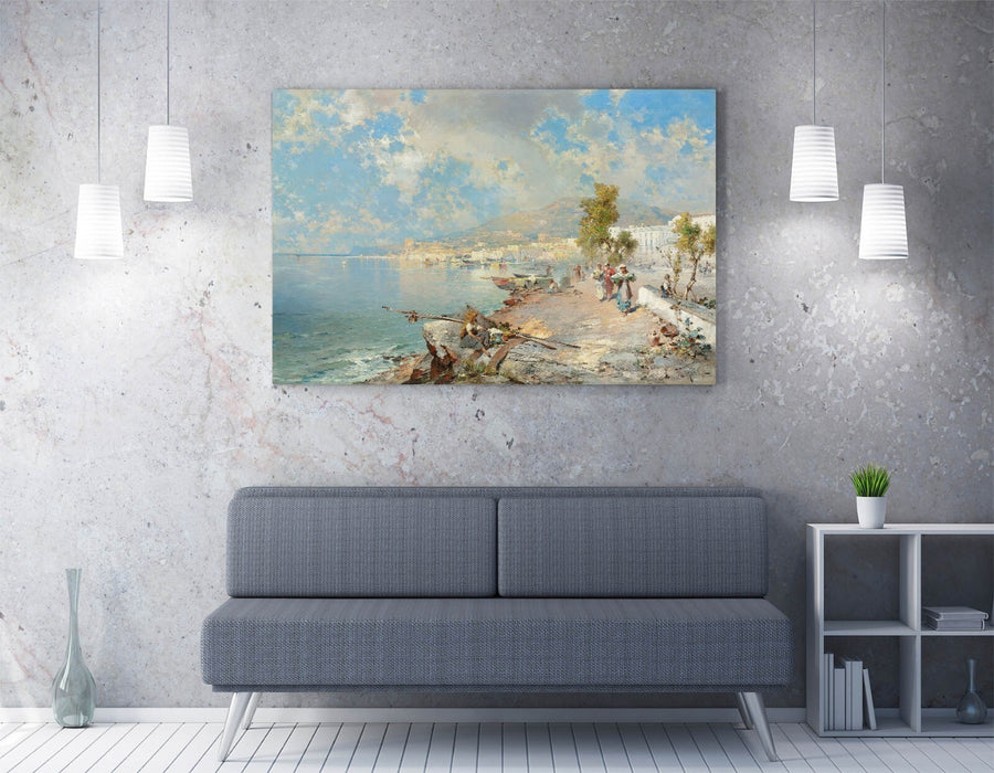 Canvas Wall Art | Franz Richard Unterberger Gulf Of Naples Archival Grade Print