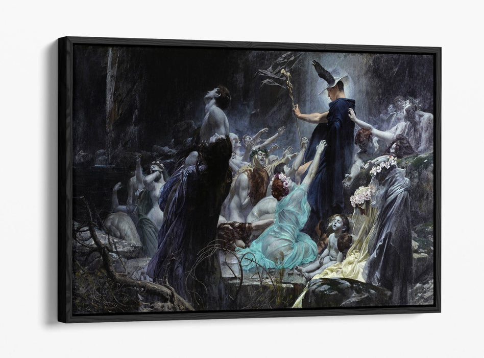 Float Effect Canvas - Souls At The Acheron Premium Wall Art Print With Custom MDF Frame