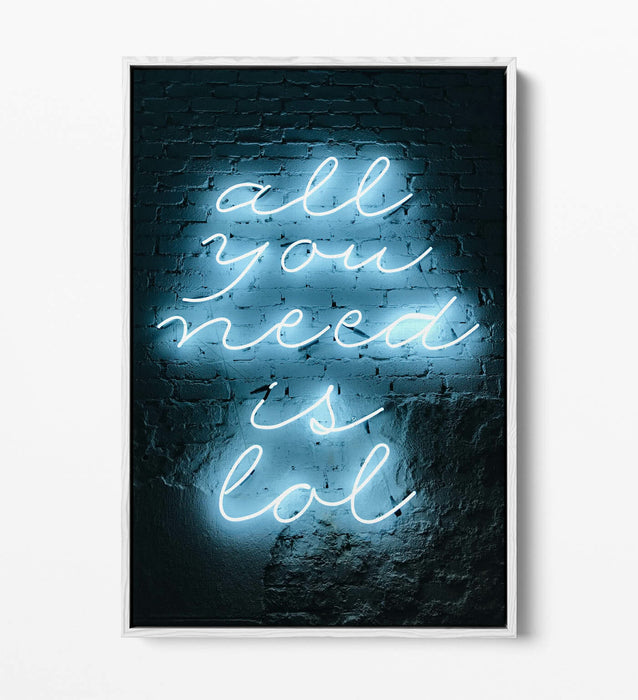 Float Effect Canvas Art – Neon Sign Graffiti Print | Premium Varnish Finish