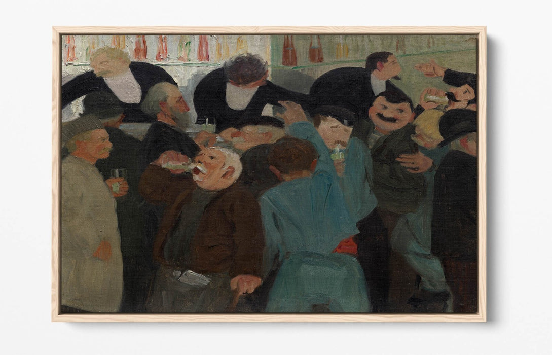 FELIX VALLOTTON, THE BISTRO -FLOAT EFFECT CANVAS WALL ART PRINT